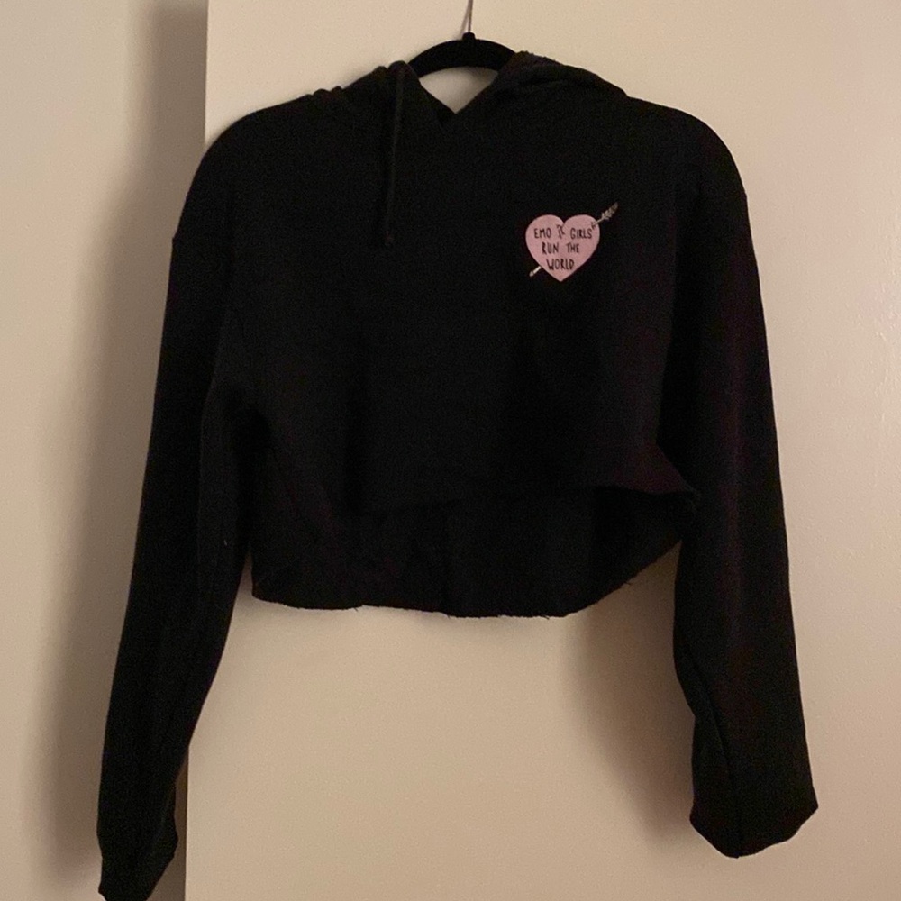 Emo girls cropped hoodie